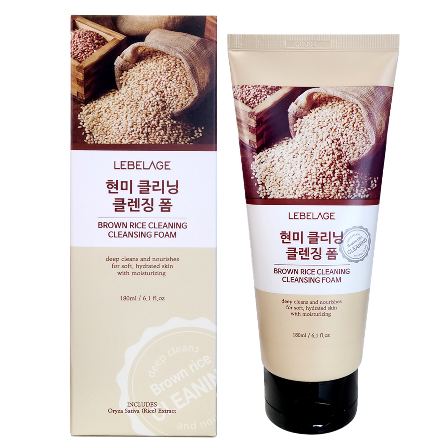 [LEBELAGE] BROWN RICE CLEANING CLEANSING FOAM - 180ml / 6.08 fl. oz.
