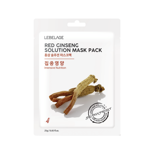 [LEBELAGE] RED GINSENG SOLUTION MASK PACK - 10 Sheets / 25g (0.88 oz.)