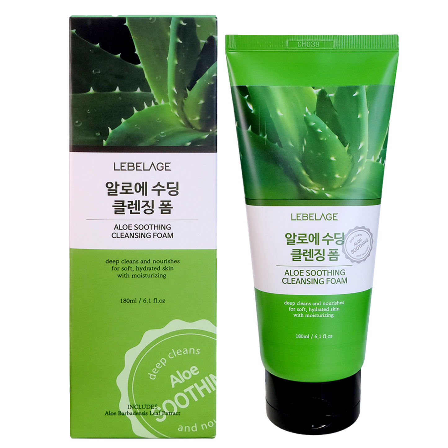[LEBELAGE] ALOE SOOTHING CLEANSING FOAM - 180ml / 6.08 fl. oz.
