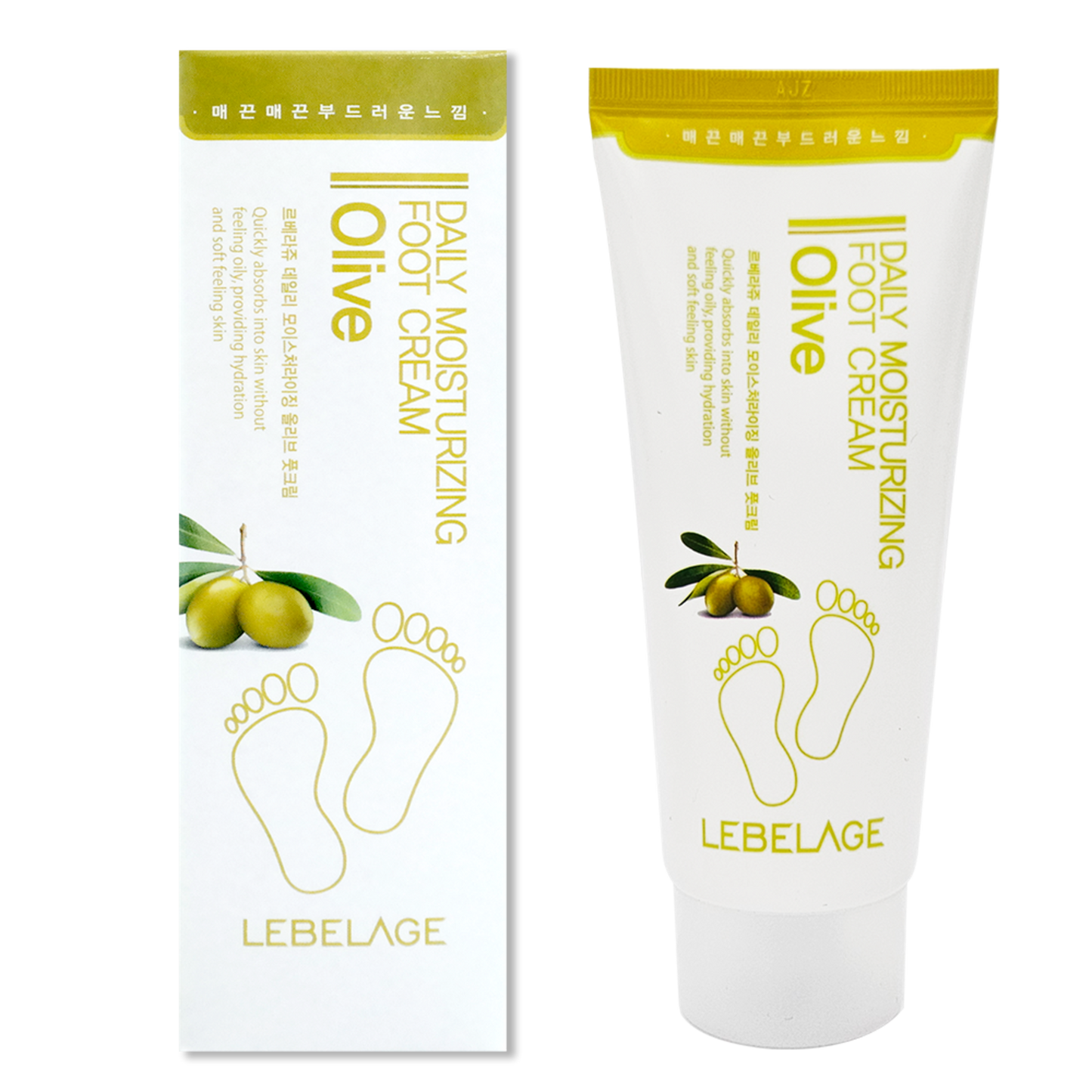 [LEBELAGE] DAILY MOISTURIZING OLIVE FOOT CREAM - 100ml / 3.38 fl. oz.