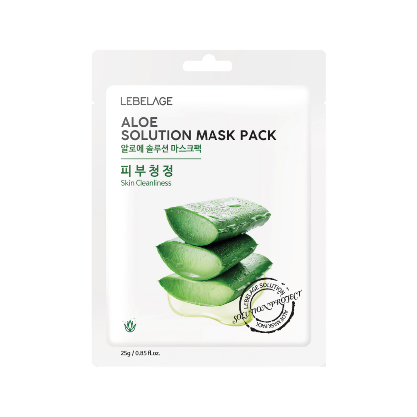 [LEBELAGE] ALOE SOLUTION MASK PACK - 10 Sheets / 25g (0.88 oz.)