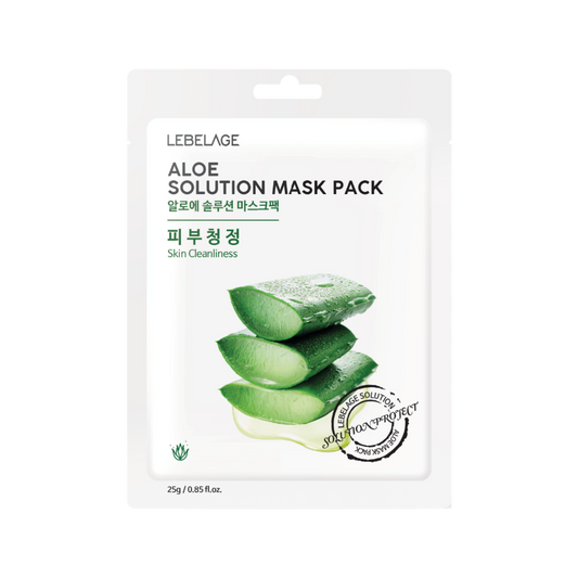 [LEBELAGE] ALOE SOLUTION MASK PACK - 10 Sheets / 25g (0.88 oz.)