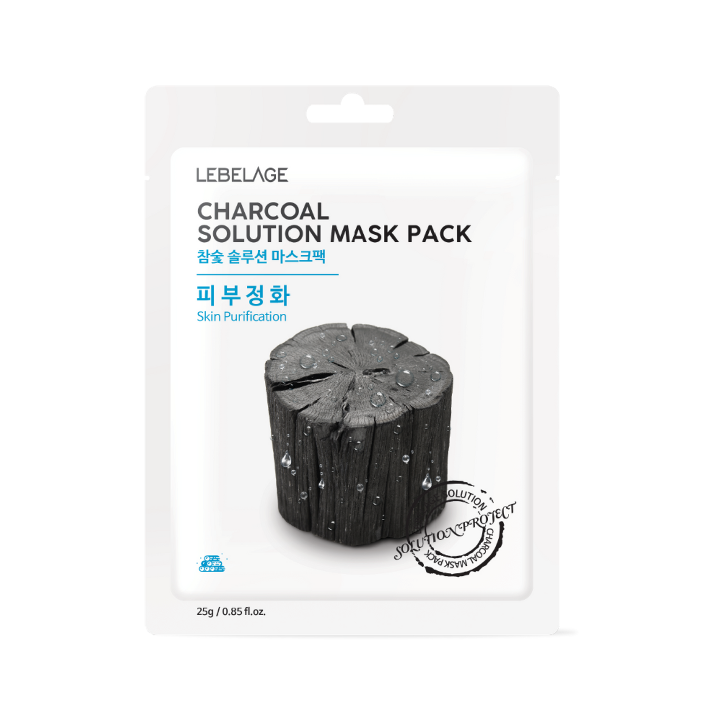 [LEBELAGE] CHARCOAL SOLUTION MASK PACK - 10 Sheets / 25g (0.88 oz.)