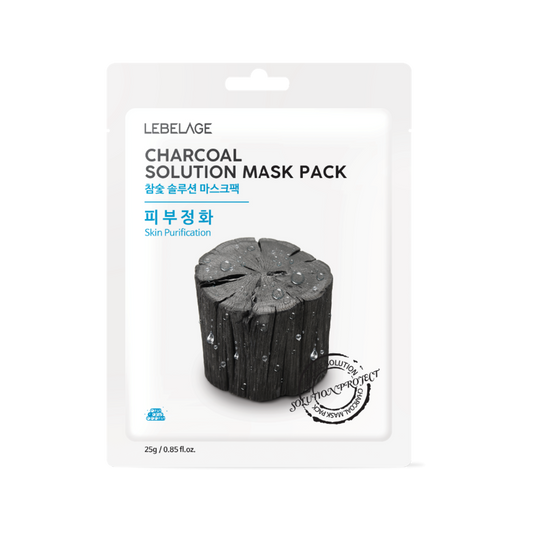 [LEBELAGE] CHARCOAL SOLUTION MASK PACK - 10 Sheets / 25g (0.88 oz.)