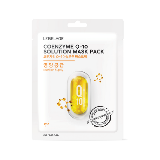 [LEBELAGE] COENZYME Q-10 SOLUTION MASK PACK - 10 Sheets / 25g (0.88 oz.)