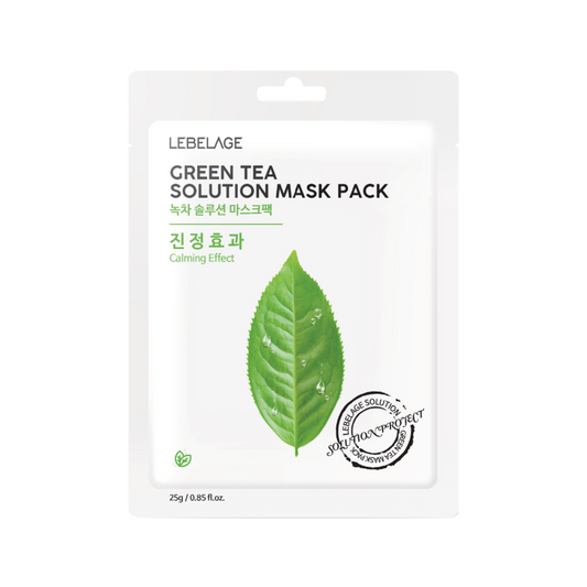 [LEBELAGE] GREEN TEA SOLUTION MASK PACK - 10 Sheets / 25g (0.88 oz.)