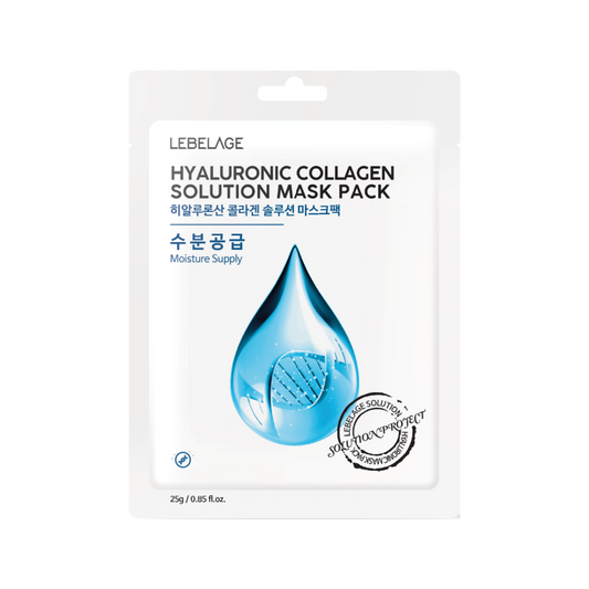 [LEBELAGE] HYALURONIC COLLAGEN SOLUTION MASK PACK - 10 Sheets / 25g (0.88 oz.)
