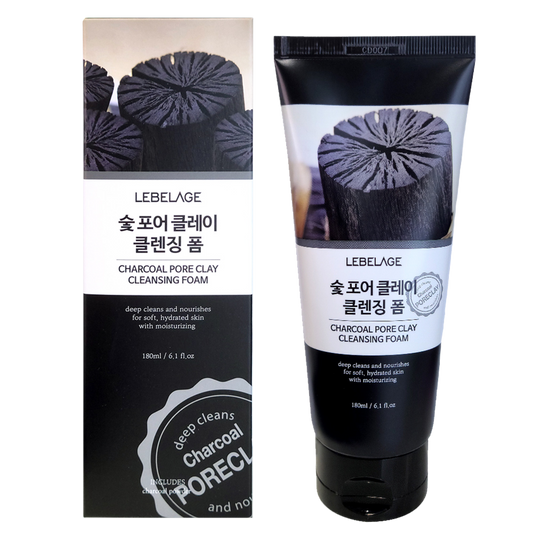 [LEBELAGE] CHARCOAL PORE CLAY CLEANSING FOAM - 180ml / 6.08 fl. oz.