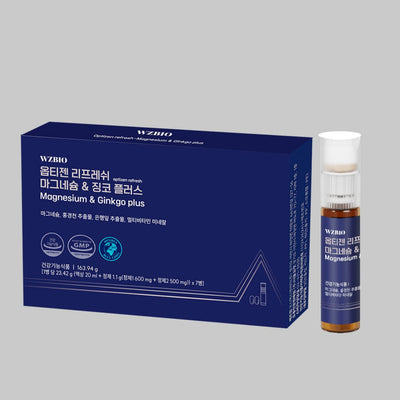 WZBIO Optigen Refresh Magnesium & Ginkgo Plus Dual Shot (7 Bottles)